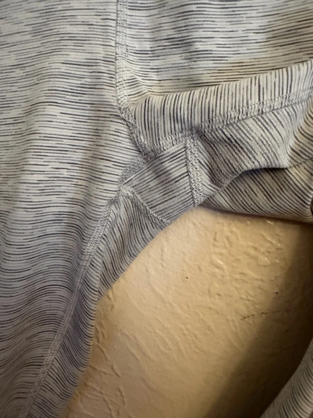 lululemon athletica Light Gray Space-Dye Capri Leggings with White Stripe